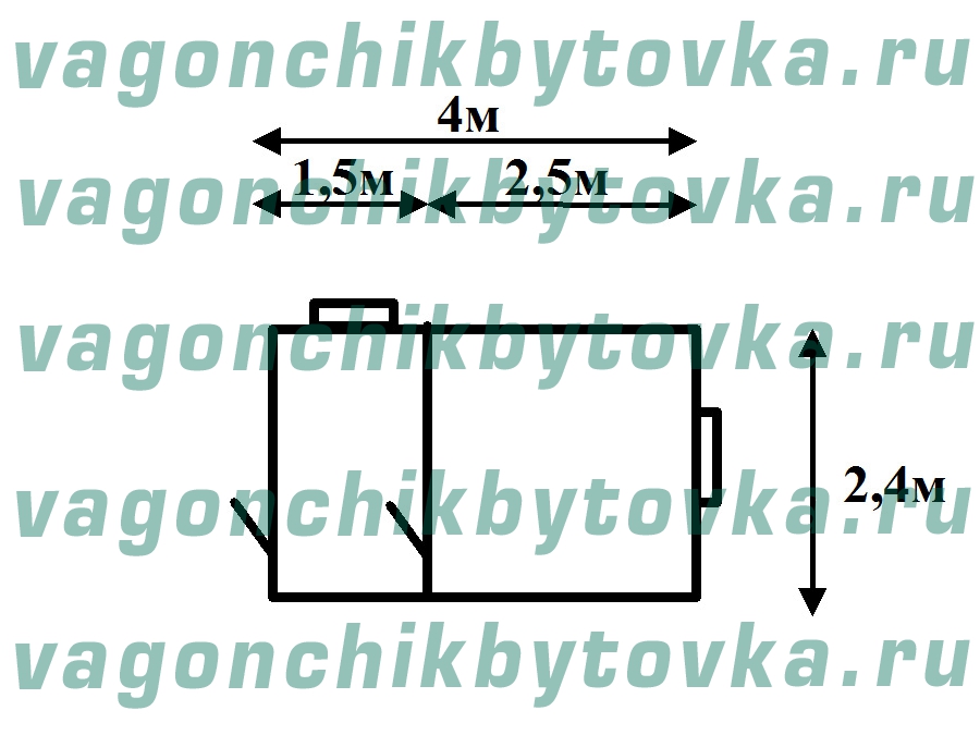 Жилой металлический вагончик 4м